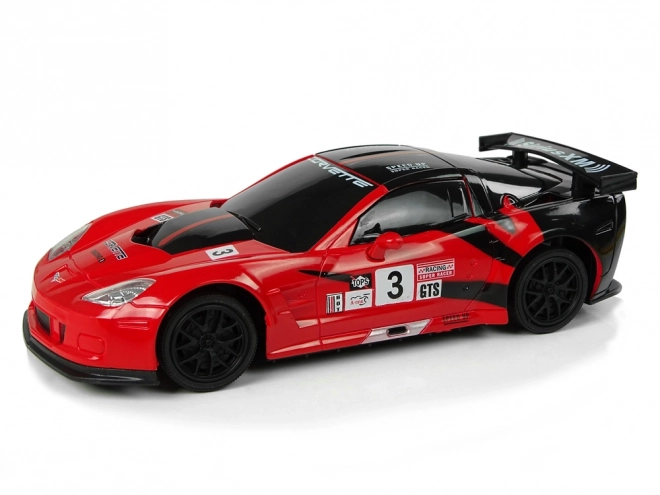 Mașinuță sport radio control Corvette C6.R roșu cu lumini