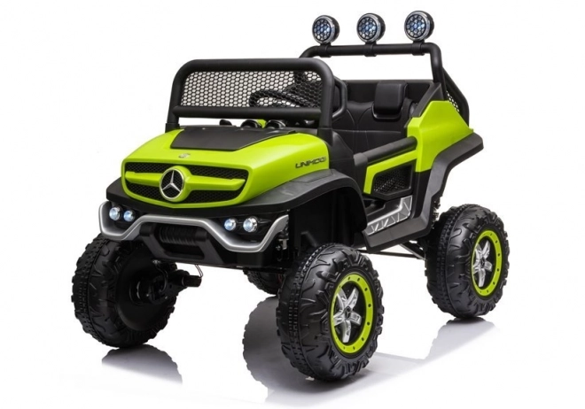 Mașină cu acumulator Mercedes Unimog S roșie – Verde