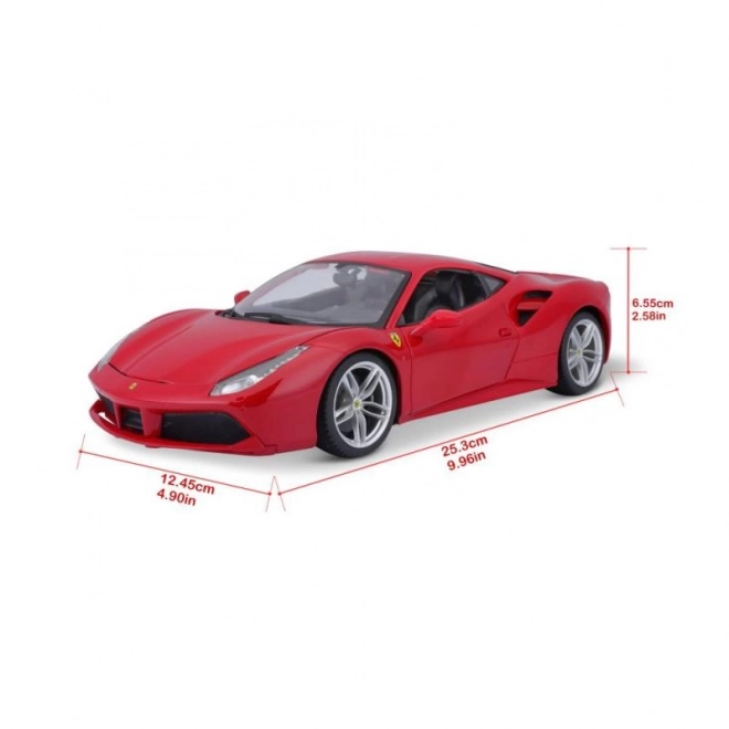 Model de mașină Ferrari 488 GTB roșu la scara 1:18