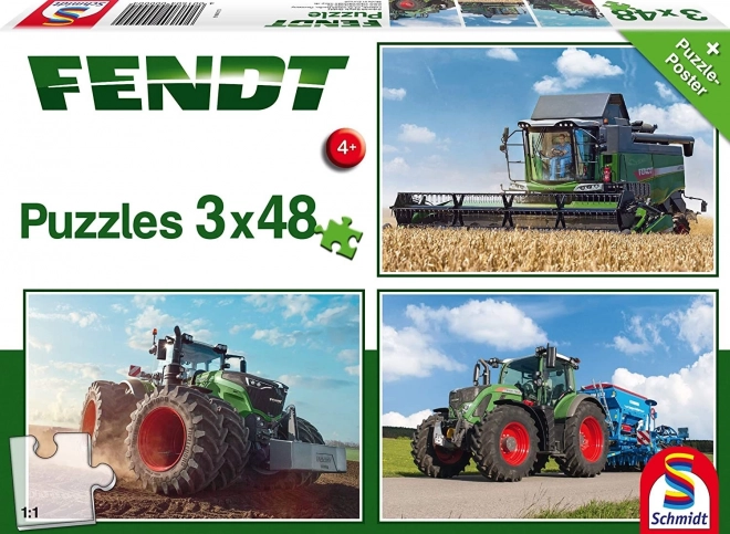 Puzzle Schmidt Tractoare Fendt 3x48 piese