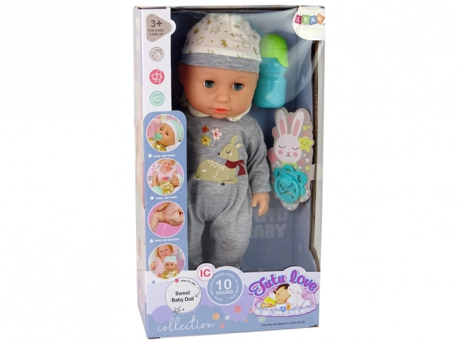 Păpușă interactivă bebeluș cu sunete și accesorii