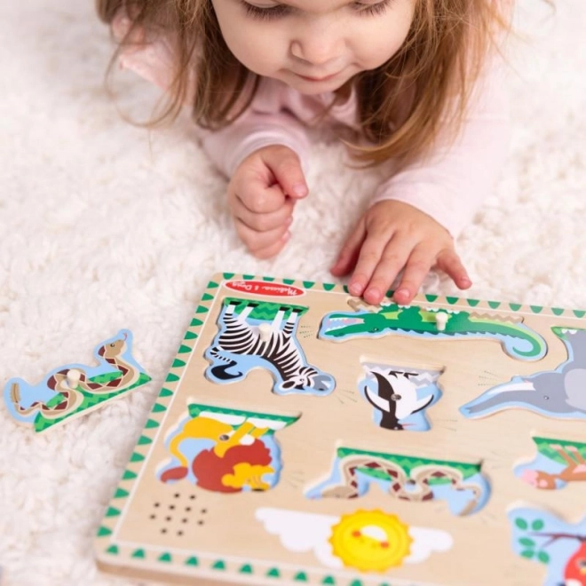 Melissa & Doug puzzle din lemn cu sunete