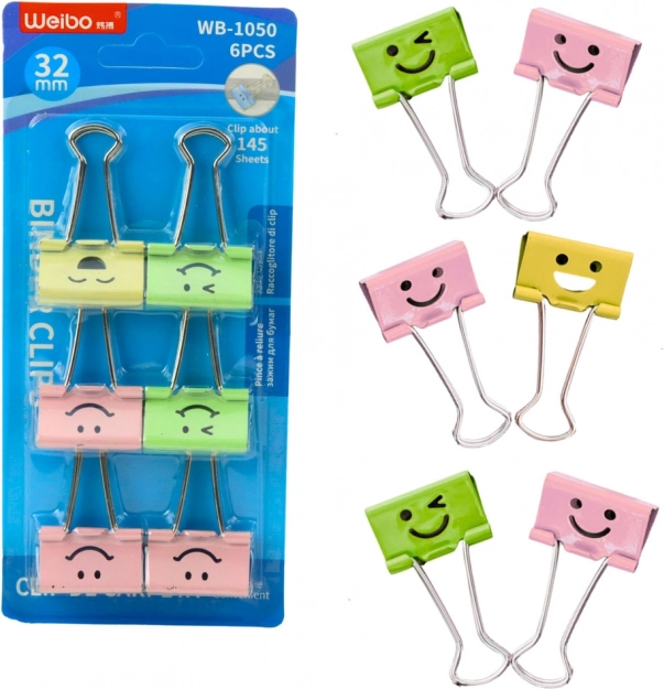 Set de agrafe de birou colorate cu fețe 32 mm