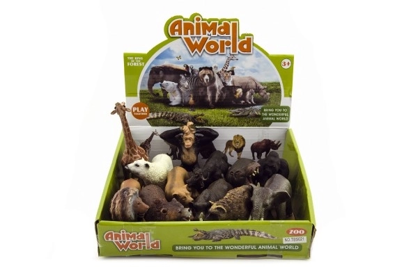 Animale Safari Zoo din plastic 10cm set 12 bucăți