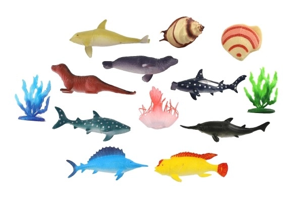 Set figurine animale marine din plastic cu accesorii