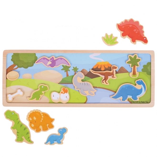 Puzzle magnetic dinozauri de la Bigjigs Toys