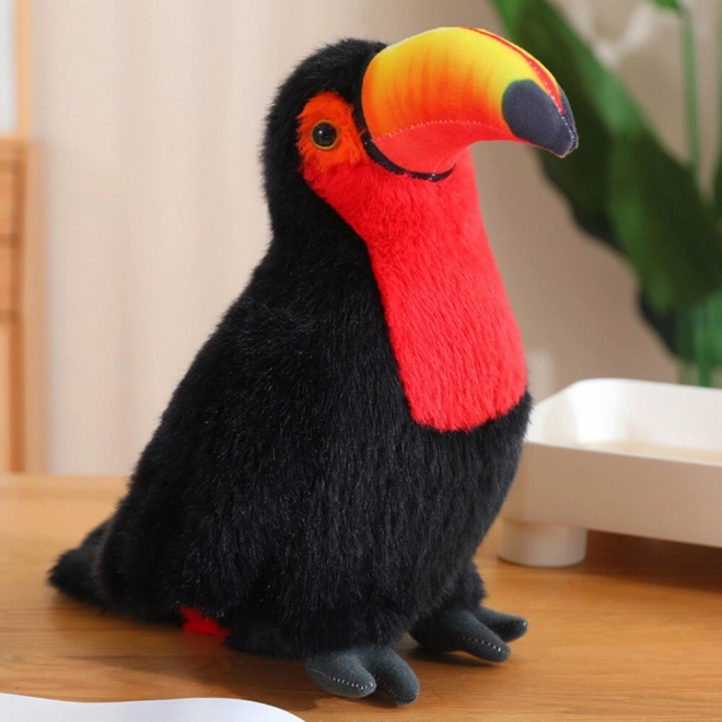 Tucan din pluș roșu 35 cm