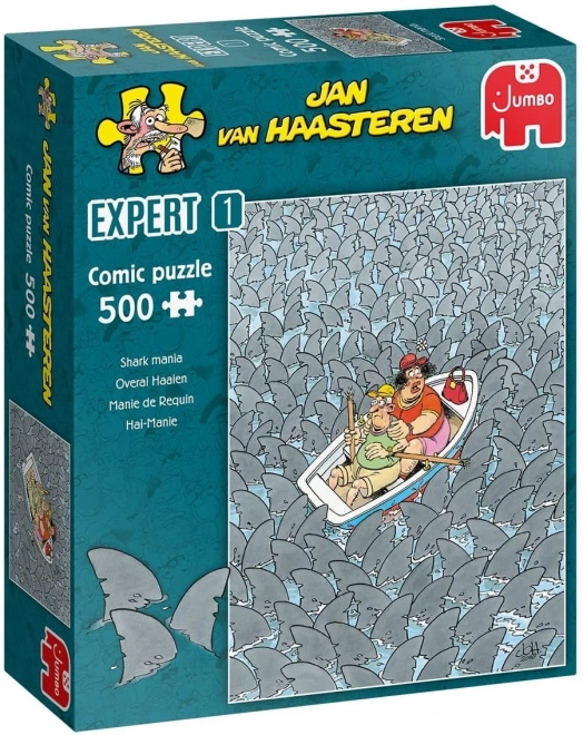 Puzzle distractiv cu rechini de la Jan van Haasteren - 500 piese