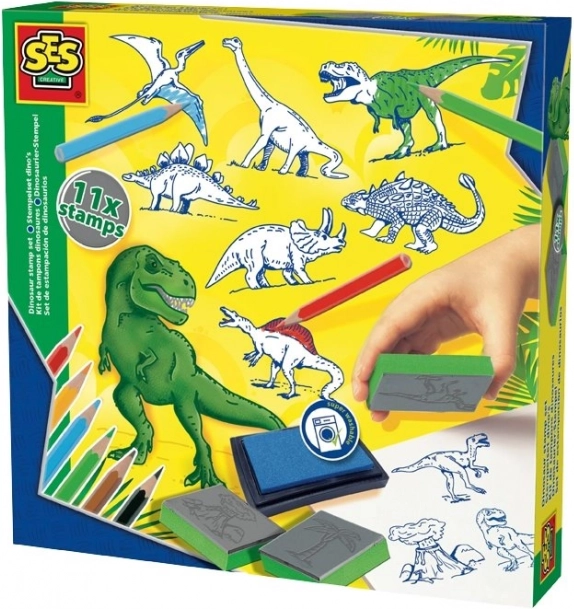 Set creativ cu ștampile dinozauri