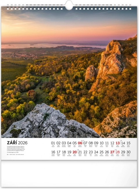 Calendar de perete Plimbări prin peisajele Moraviei 2026