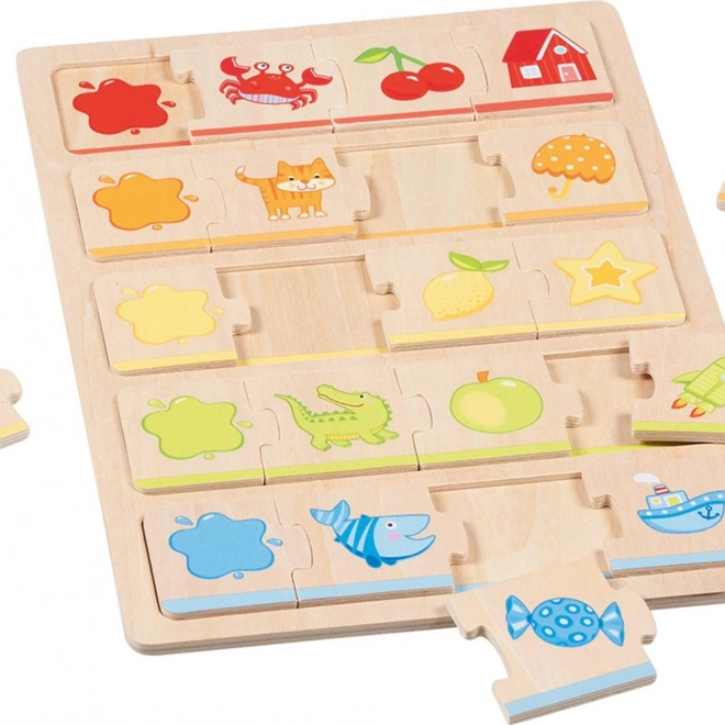 Puzzle din lemn Goki Culori