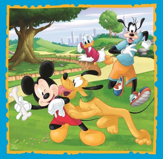 Puzzle Mickey Mouse și prietenii 3 în 1