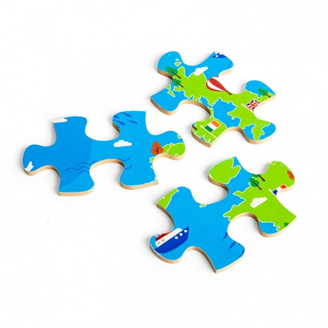 Puzzle Bigjigs Toys cu monumente europene