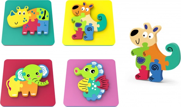 Puzzle din spumă cu forme de animale 14x14 cm