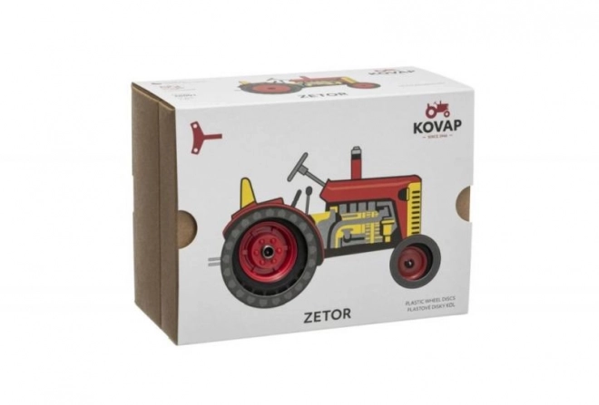 Tractor Zetor roșu cu cheie 1:25