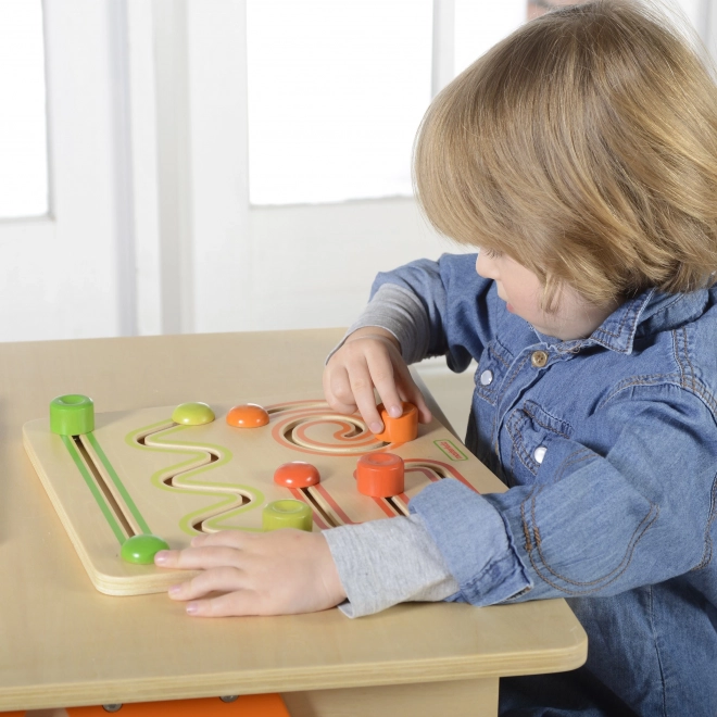 Tablă educațională cu labirint glisant Montessori