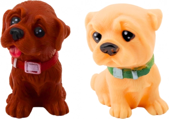 Set de figurine drăguțe cu cățeluși, din cauciuc, 6 buc