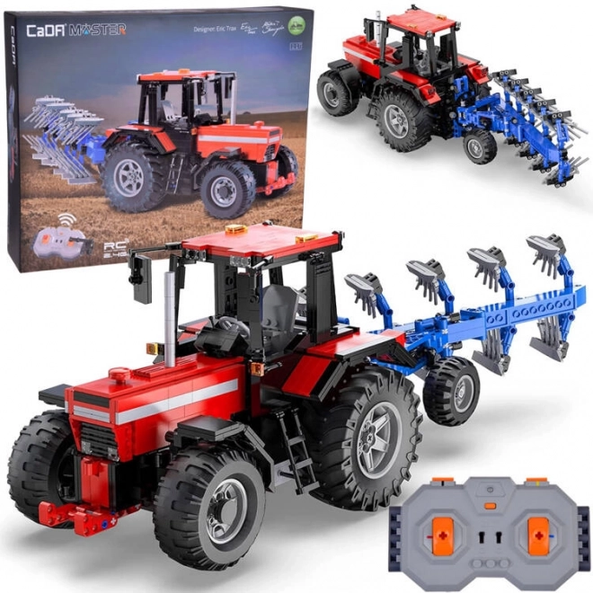 Tractor cu telecomandă și plug - Set mare de construcție