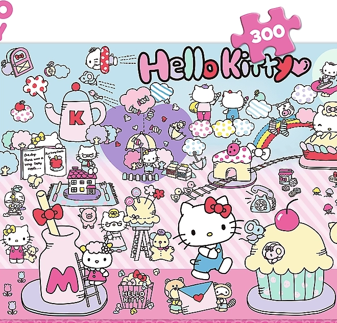 Puzzle Descoperă lumea Hello Kitty 300 de piese