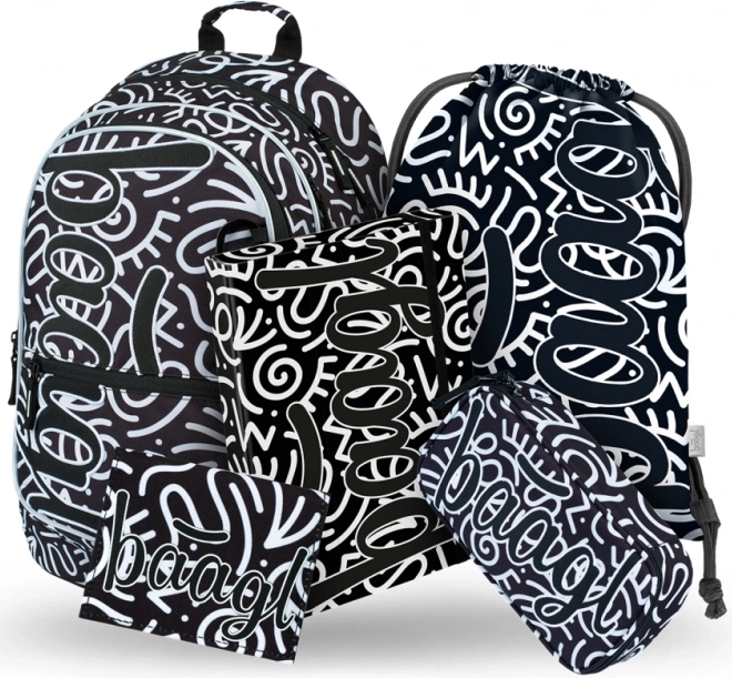 Set școlar Baagl Core Element: rucsac, penar, săculeț, dosar, portofel