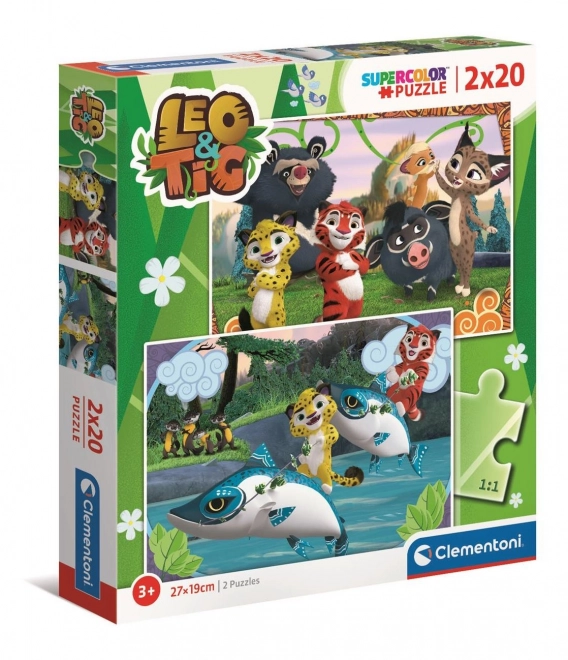 Puzzle cu Leo și Tig 2x20 piese