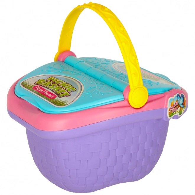 Coș de picnic cu fructe și sucuri