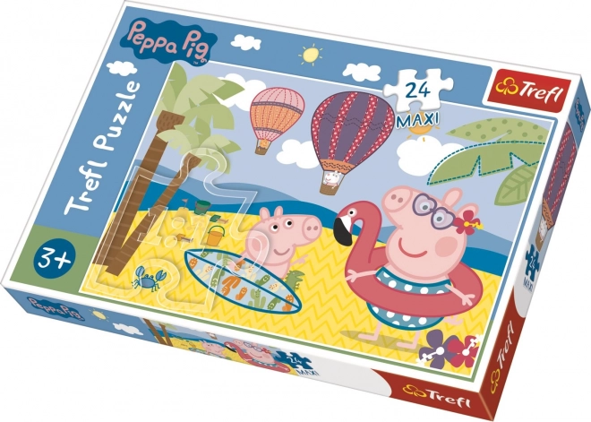 Puzzle maxi Peppa Pig în vacanță