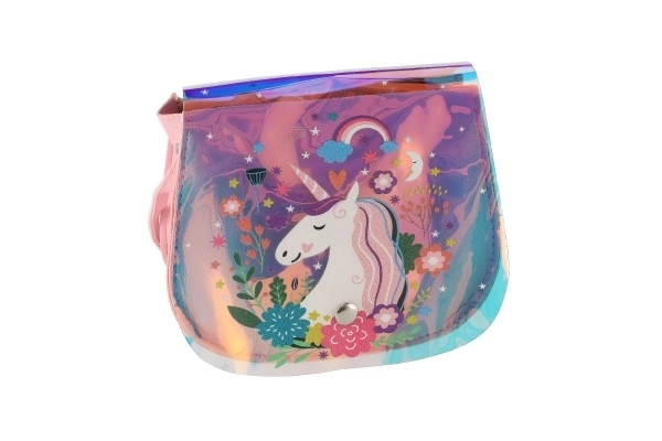 Geantă curcubeu cu unicorn din plastic