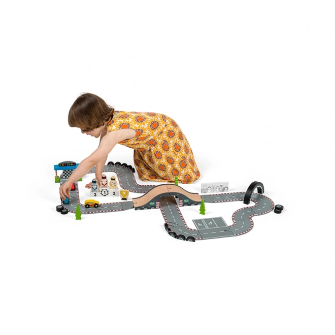 Circuit din lemn pentru ziua cursei Bigjigs Rail