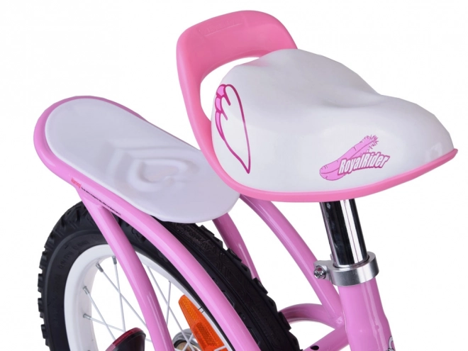 Bicicletă pentru copii Royalbaby Little Swan 14" cu coș și roți ajutătoare – roz