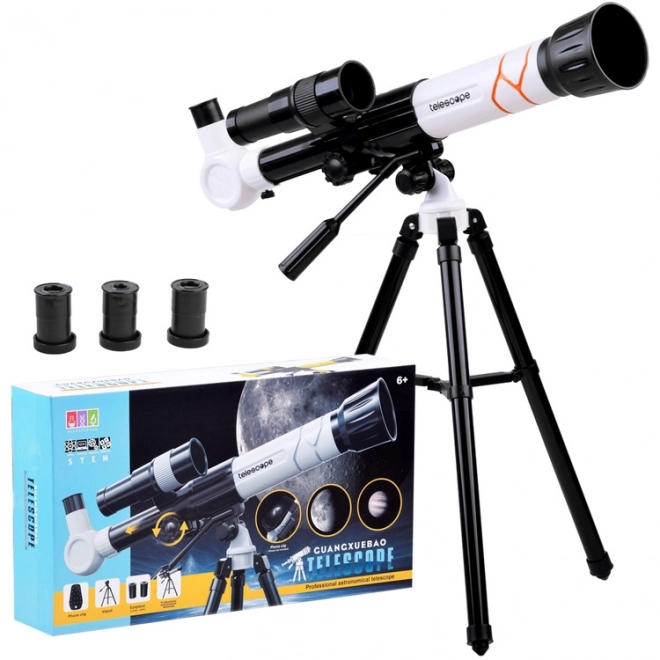 Telescop pe trepied pentru copii cu mărire 20x 30x 40x – Alb