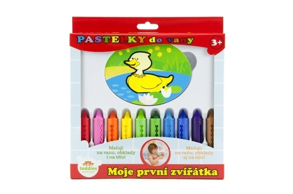 Pastelke de baie Prima Mea Zoo Set 10 cu Burete