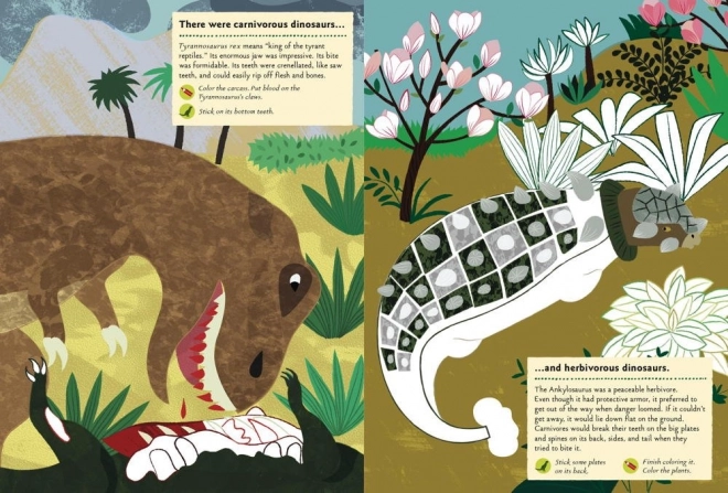 Carte cu activități și abțibilduri În vremea dinozaurilor