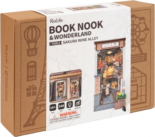 Puzzle 3D suport pentru cărți Strada Cireșilor cu vin