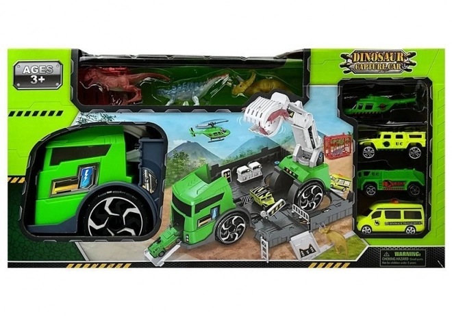 Set camion cu dinozauri transporter
