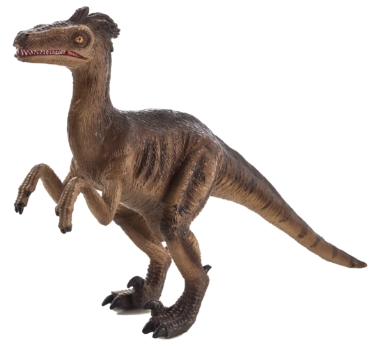 Figurină velociraptor maro