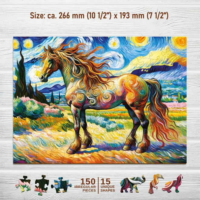 Puzzle din lemn cal modern