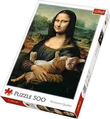 Puzzle Mona Lisa și pisica Mruczek 500 piese