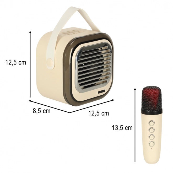 Sistem karaoke cu boxă Bluetooth crem