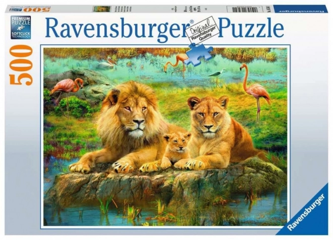 Puzzle lei în savană 500 piese Ravensburger