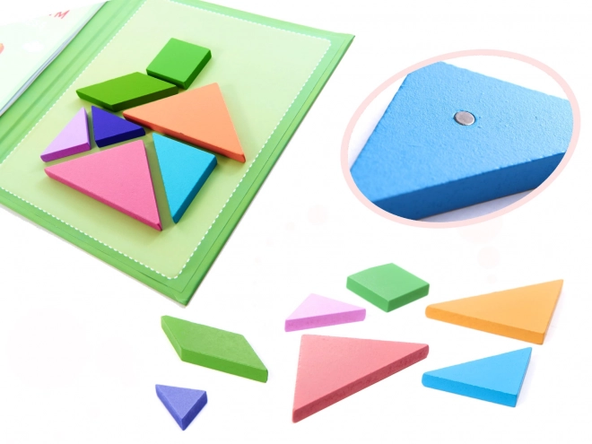 Carte magnetică Tangram cu blocuri 3D