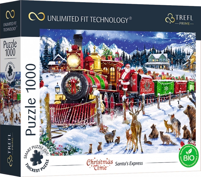 Puzzle Crăciun TREFL - Trenul Moșului 1000 Piese