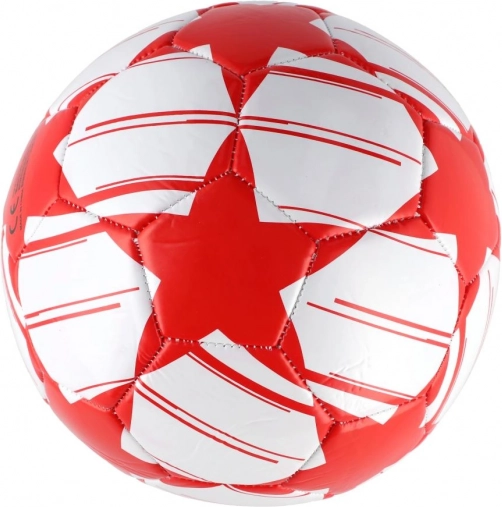Minge de fotbal umflată, roșu și alb, 23 cm