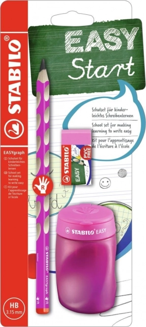 Set școlar STABILO EASYgraph pentru dreptaci roz