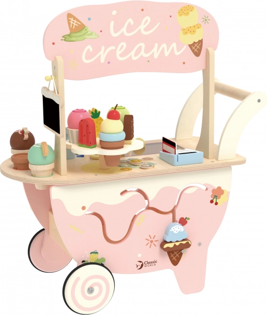 Ice Cream Cart Classic World din lemn 3în1 40 piese