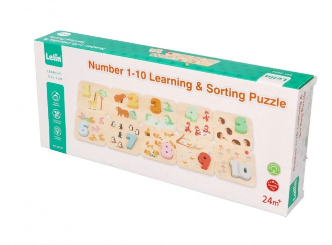 Puzzle din lemn cu animale - învățare Montessori
