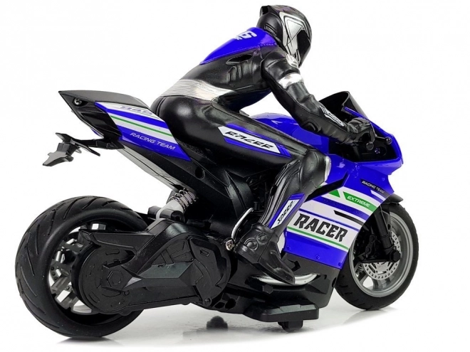 Motocicleta sport telecomandată albastră