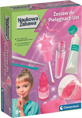 distracție științifică – set cosmetic balsam și luciu de buze CLEMENTONI (versiune poloneză)