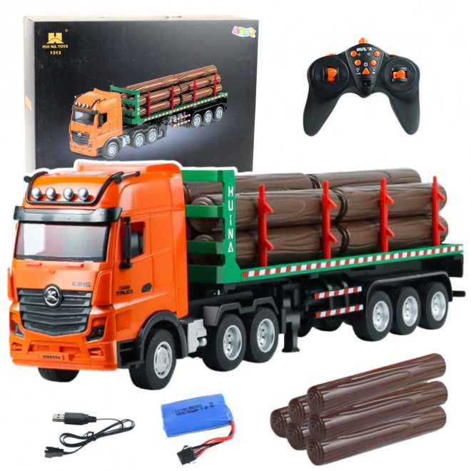 Transportor de lemn controlat de la distanță Huina la scară 1:18