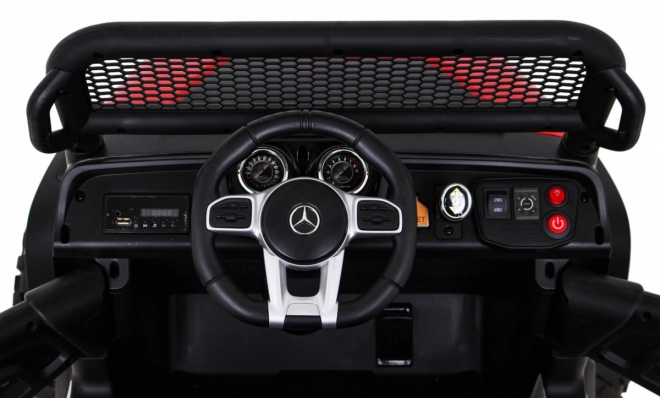 Mercedes Benz Unimog pentru copii Roșu + 4x4 + telecomandă + suport bagaje + pornire lentă + MP3 LED